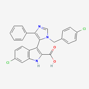 6-Chloro-3-(1-(4-chlorobenzyl)-4-phenyl-1H-imidazol-5-yl)-1H-indole-2-carboxylic acid