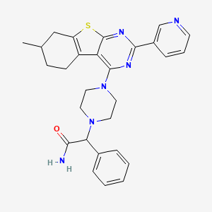 2-[4-(7-Methyl-2-pyridin-3-yl-5,6,7,8-tetrahydro-[1]benzothiolo[2,3-d]pyrimidin-4-yl)piperazin-1-yl]-2-phenylacetamide