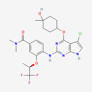 4-({5-chloro-4-[(cis-4-hydroxy-4-methylcyclohexyl)oxy]-7H-pyrrolo[2,3-d]pyrimidin-2-yl}amino)-N,N-dimethyl-3-{[(2R)-1,1,1-trifluoropropan-2-yl]oxy}benzamide