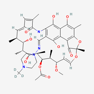 [(7S,9E,11S,12S,13S,14R,15R,16R,17S,18S,19E,21Z)-2,15,17,27,29-pentahydroxy-11-methoxy-3,7,12,14,16,18,22-heptamethyl-6,23-dioxo-26-[(E)-[4-(trideuteriomethyl)piperazin-1-yl]iminomethyl]-8,30-dioxa-24-azatetracyclo[23.3.1.14,7.05,28]triaconta-1(29),2,4,9,19,21,25,27-octaen-13-yl] acetate