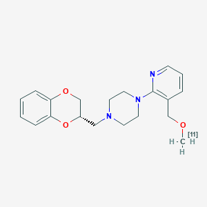 Piperazine, 1-(((2S)-2,3-dihydro-1,4-benzodioxin-2-yl)methyl)-4-(3-(methoxy-11C-methyl)-2-pyridinyl)-