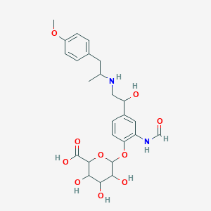 6-[2-Formamido-4-[1-hydroxy-2-[1-(4-methoxyphenyl)propan-2-ylamino]ethyl]phenoxy]-3,4,5-trihydroxyoxane-2-carboxylic acid