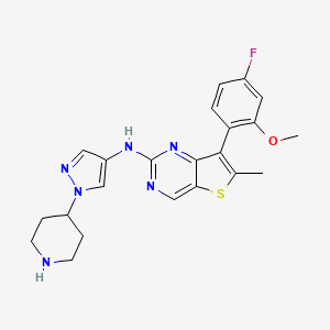 7-(4-Fluoro-2-methoxyphenyl)-6-methyl-N-(1-(piperidin-4-yl)-1H-pyrazol-4-yl) thieno (3,2-d)pyrimidin-2-amine