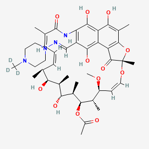 [(7S,9Z,11S,12S,13S,14R,15R,16R,17S,18S,19Z,21Z)-2,15,17,27,29-pentahydroxy-11-methoxy-3,7,12,14,16,18,22-heptamethyl-6,23-dioxo-26-[(E)-[4-(trideuteriomethyl)piperazin-1-yl]iminomethyl]-8,30-dioxa-24-azatetracyclo[23.3.1.14,7.05,28]triaconta-1(29),2,4,9,19,21,25,27-octaen-13-yl] acetate