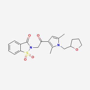 molecular formula C20H22N2O5S B10815754 2-[2-[2,5-Dimethyl-1-(oxolan-2-ylmethyl)pyrrol-3-yl]-2-oxoethyl]-1,1-dioxo-1,2-benzothiazol-3-one 