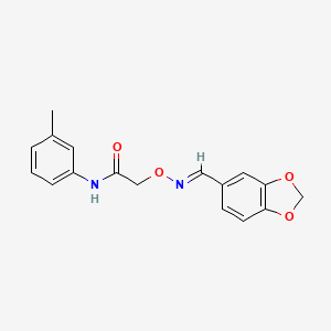 2-[(E)-1,3-benzodioxol-5-ylmethylideneamino]oxy-N-(3-methylphenyl)acetamide