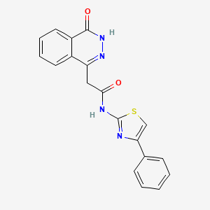 molecular formula C19H14N4O2S B10815906 2-(4-oxo-3,4-dihydrophthalazin-1-yl)-N-(4-phenyl-1,3-thiazol-2-yl)acetamide 