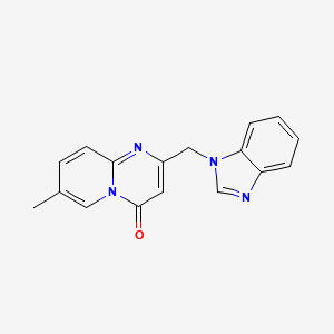 molecular formula C17H14N4O B10815909 2-[(1H-1,3-benzodiazol-1-yl)methyl]-7-methyl-4H-pyrido[1,2-a]pyrimidin-4-one 