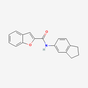 molecular formula C18H15NO2 B10815942 N-(2,3-dihydro-1H-inden-5-yl)-1-benzofuran-2-carboxamide 