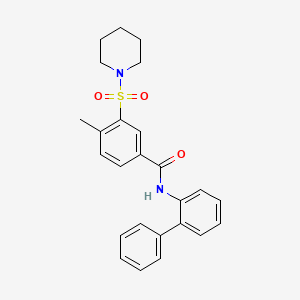 molecular formula C25H26N2O3S B10815986 N-([1,1'-Biphenyl]-2-yl)-4-methyl-3-(piperidin-1-ylsulfonyl)benzamide 