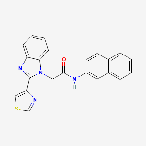 molecular formula C22H16N4OS B10816004 N-(2-naphthyl)-2-(2-thiazol-4-ylbenzimidazol-1-yl)acetamide 