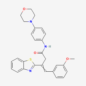 molecular formula C28H27N3O3S B10816021 3-(1,3-benzothiazol-2-yl)-4-(3-methoxyphenyl)-N-[4-(4-morpholinyl)phenyl]-3-butenamide 