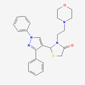 molecular formula C24H26N4O2S B10816066 2-(1,3-Diphenyl-1H-pyrazol-4-yl)-3-(2-morpholinoethyl)thiazolidin-4-one 