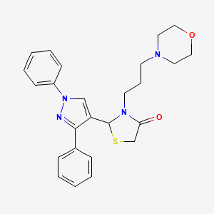 molecular formula C25H28N4O2S B10816069 2-(1,3-Diphenyl-1H-pyrazol-4-yl)-3-(3-morpholinopropyl)thiazolidin-4-one 