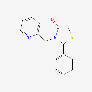 molecular formula C15H14N2OS B10816087 2-Phenyl-3-(pyridin-2-ylmethyl)-1,3-thiazolidin-4-one 