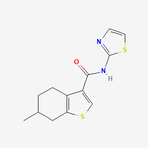 molecular formula C13H14N2OS2 B10816097 6-methyl-N-(thiazol-2-yl)-4,5,6,7-tetrahydrobenzo[b]thiophene-3-carboxamide 