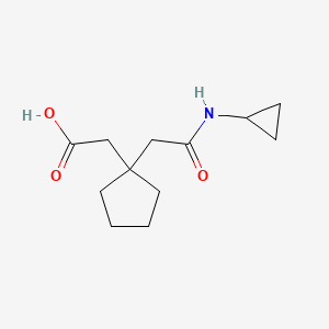 molecular formula C12H19NO3 B10816103 2-[1-[2-(Cyclopropylamino)-2-oxoethyl]cyclopentyl]acetic acid 