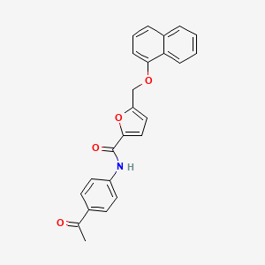 molecular formula C24H19NO4 B10816107 N-(4-Acetylphenyl)-5-((naphthalen-1-yloxy)methyl)furan-2-carboxamide 