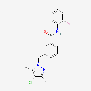 3-((4-Chloro-3,5-dimethyl-1H-pyrazol-1-yl)methyl)-N-(2-fluorophenyl)benzamide