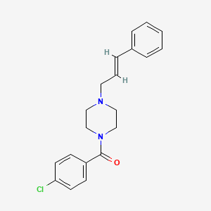 molecular formula C20H21ClN2O B10816187 (4-chlorophenyl)-[4-[(E)-3-phenylprop-2-enyl]piperazin-1-yl]methanone 