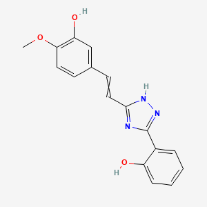 molecular formula C17H15N3O3 B10816198 5-[2-[3-(2-hydroxyphenyl)-1H-1,2,4-triazol-5-yl]ethenyl]-2-methoxyphenol 