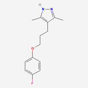 molecular formula C14H17FN2O B10816212 4-(3-(4-Fluorophenoxy)propyl)-3,5-dimethyl-1H-pyrazole 