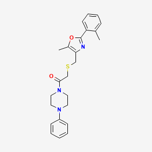 2-({[5-Methyl-2-(2-methylphenyl)-1,3-oxazol-4-YL]methyl}sulfanyl)-1-(4-phenylpiperazin-1-YL)ethan-1-one