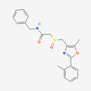 N-benzyl-2-[[5-methyl-2-(2-methylphenyl)-1,3-oxazol-4-yl]methylsulfinyl]acetamide