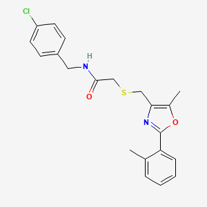 N-[(4-Chlorophenyl)methyl]-2-({[5-methyl-2-(2-methylphenyl)-1,3-oxazol-4-YL]methyl}sulfanyl)acetamide