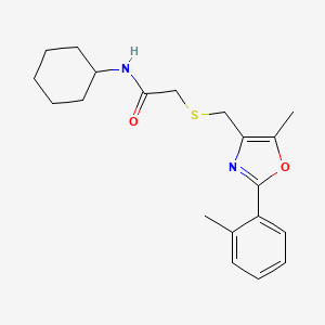 N-Cyclohexyl-2-(((5-methyl-2-(o-tolyl)oxazol-4-yl)methyl)thio)acetamide