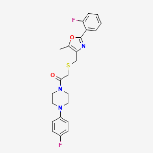 2-({[2-(2-Fluorophenyl)-5-methyl-1,3-oxazol-4-YL]methyl}sulfanyl)-1-[4-(4-fluorophenyl)piperazin-1-YL]ethan-1-one