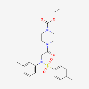 4-{2-[(Toluene-4-sulfonyl)-m-tolyl-amino]-acetyl}-piperazine-1-carboxylic acid ethyl ester