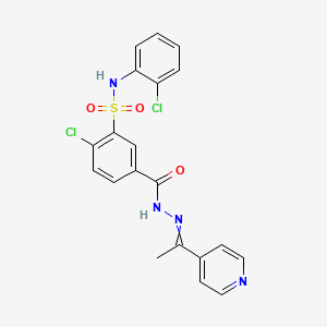 4-chloro-3-[(2-chlorophenyl)sulfamoyl]-N-(1-pyridin-4-ylethylideneamino)benzamide