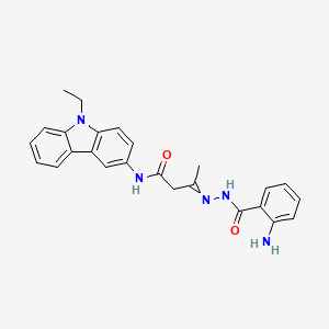 2-amino-N-[[4-[(9-ethylcarbazol-3-yl)amino]-4-oxobutan-2-ylidene]amino]benzamide