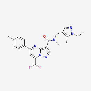 7-(difluoromethyl)-N-[(1-ethyl-5-methyl-1H-pyrazol-4-yl)methyl]-N-methyl-5-(4-methylphenyl)pyrazolo[1,5-a]pyrimidine-3-carboxamide