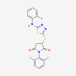 1-(2,6-Dimethylphenyl)-3-((5-((2-fluorophenyl)amino)-1,3,4-thiadiazol-2-yl)thio)pyrrolidine-2,5-dione