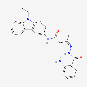 molecular formula C25H25N5O2 B10817112 2-amino-N-[(Z)-[4-[(9-ethylcarbazol-3-yl)amino]-4-oxobutan-2-ylidene]amino]benzamide 