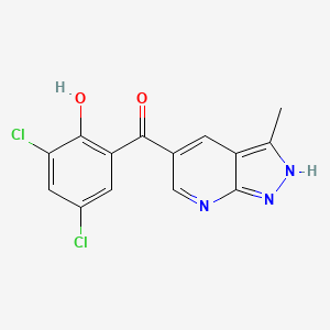 (3,5-Dichloro-2-hydroxyphenyl)(3-methyl-1H-pyrazolo[3,4-b]pyridin-5-yl)methanone