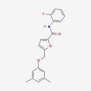 molecular formula C20H18FNO3 B10817124 5-((3,5-Dimethylphenoxy)methyl)-N-(2-fluorophenyl)furan-2-carboxamide 