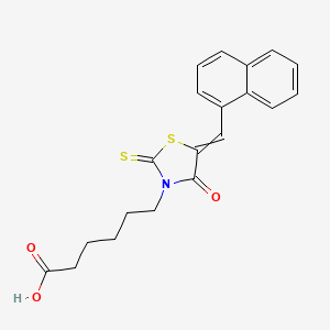 6-[5-(Naphthalen-1-ylmethylidene)-4-oxo-2-sulfanylidene-1,3-thiazolidin-3-yl]hexanoic acid