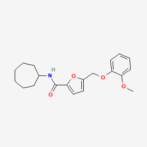 molecular formula C20H25NO4 B10817144 N-cycloheptyl-5-[(2-methoxyphenoxy)methyl]furan-2-carboxamide 