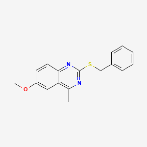 molecular formula C17H16N2OS B10817145 2-(Benzylthio)-6-methoxy-4-methylquinazoline 