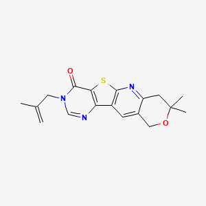 molecular formula C18H19N3O2S B10817156 5,5-dimethyl-14-(2-methylprop-2-enyl)-6-oxa-17-thia-2,12,14-triazatetracyclo[8.7.0.03,8.011,16]heptadeca-1,3(8),9,11(16),12-pentaen-15-one 