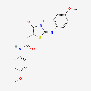 N-(4-methoxyphenyl)-2-{(2E)-2-[(4-methoxyphenyl)imino]-4-oxo-1,3-thiazolidin-5-yl}acetamide