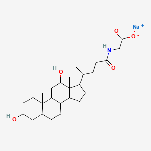 molecular formula C26H42NNaO5 B10817214 sodium;2-[4-(3,12-dihydroxy-10,13-dimethyl-2,3,4,5,6,7,8,9,11,12,14,15,16,17-tetradecahydro-1H-cyclopenta[a]phenanthren-17-yl)pentanoylamino]acetate 