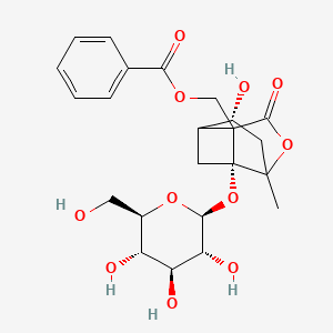 [(1R,4R)-4-hydroxy-6-methyl-8-oxo-1-[(2S,3R,4S,5S,6R)-3,4,5-trihydroxy-6-(hydroxymethyl)oxan-2-yl]oxy-7-oxatricyclo[4.3.0.03,9]nonan-9-yl]methyl benzoate