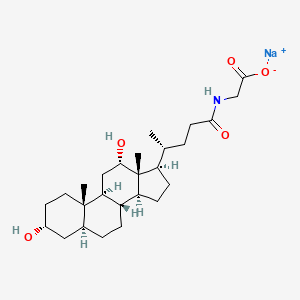 sodium;2-[[(4R)-4-[(3R,5S,8R,9S,10S,12S,13R,14S,17R)-3,12-dihydroxy-10,13-dimethyl-2,3,4,5,6,7,8,9,11,12,14,15,16,17-tetradecahydro-1H-cyclopenta[a]phenanthren-17-yl]pentanoyl]amino]acetate