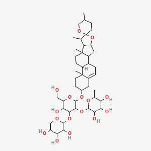 molecular formula C44H70O16 B10817264 2-[5-Hydroxy-6-(hydroxymethyl)-2-(5',7,9,13-tetramethylspiro[5-oxapentacyclo[10.8.0.02,9.04,8.013,18]icos-18-ene-6,2'-oxane]-16-yl)oxy-4-(3,4,5-trihydroxyoxan-2-yl)oxyoxan-3-yl]oxy-6-methyloxane-3,4,5-triol 