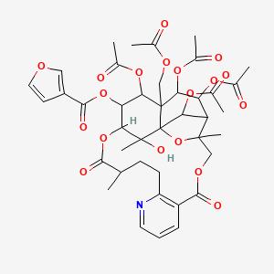 [20,22,23,25-tetraacetyloxy-21-(acetyloxymethyl)-26-hydroxy-3,15,26-trimethyl-6,16-dioxo-2,5,17-trioxa-11-azapentacyclo[16.7.1.01,21.03,24.07,12]hexacosa-7(12),8,10-trien-19-yl] furan-3-carboxylate