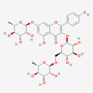 molecular formula C33H40O19 B10817277 5-hydroxy-2-(4-hydroxyphenyl)-7-[(2S,3R,4R,5R,6S)-3,4,5-trihydroxy-6-methyloxan-2-yl]oxy-3-[(2S,3R,4S,5S,6R)-3,4,5-trihydroxy-6-[[(2S,3R,4R,5R,6S)-3,4,5-trihydroxy-6-methyloxan-2-yl]oxymethyl]oxan-2-yl]oxychromen-4-one 